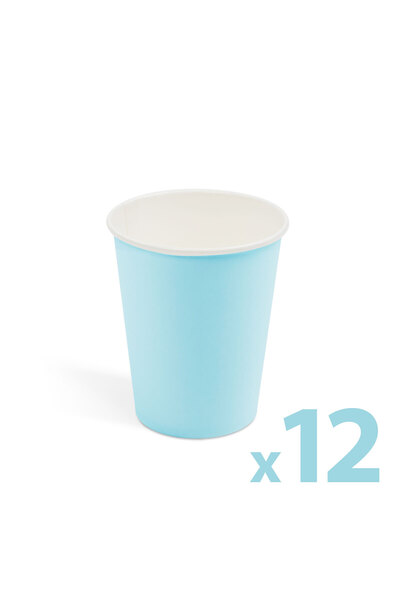 Alista Home Pahare de carton albastre 250 ml, set de 12 bucăți, pahare de uni...