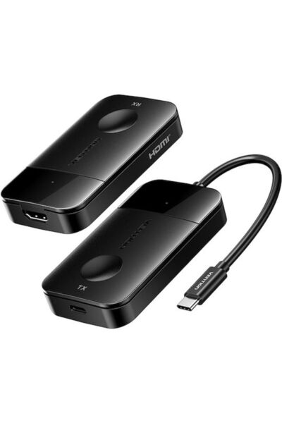 Vention Ασύρματος Πομποδέκτης USB-C σε HDMI 0,15 μ. Μαύρο