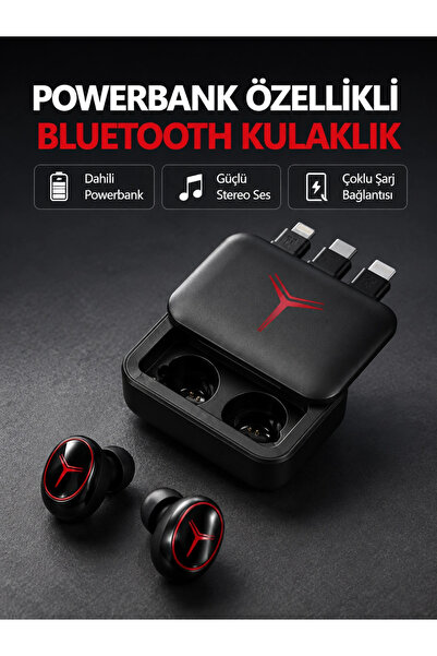 Eco Lounge Powerbank Özellikli Bluetooth Kablosuz Kulaklık – Dokunmatik Kontrol, Uzun Pil Ömrü, Ergonomik Tasar