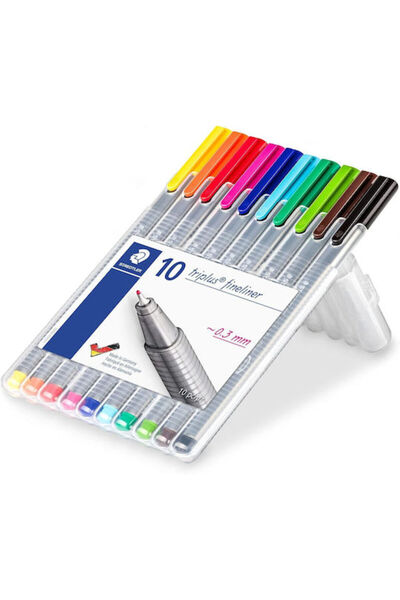 Staedtler 334 Μαρκαδόροι Σχεδίου 0.3mm Γκρι Πολύχρωμοι 10 τεμάχια
