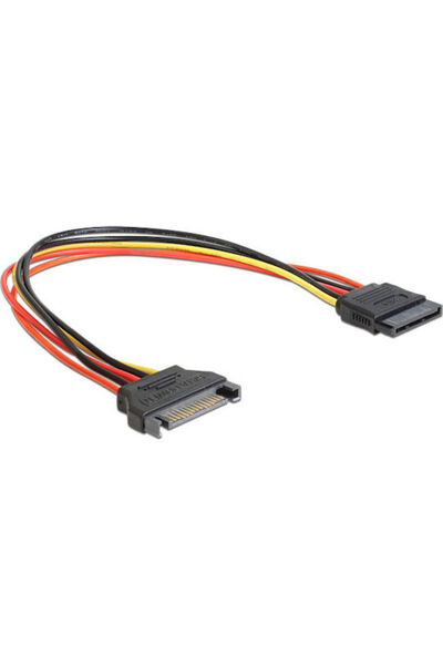 DELOCK Καλώδιο SATA 15 ακίδων - SATA 15 ακίδων 0,3μ Πολύχρωμο (60131)