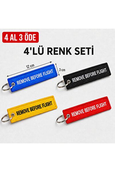 Havaci Market Buy 4 Get 3 Remove before Flight Cloth Keychain Set of 4 Colors...