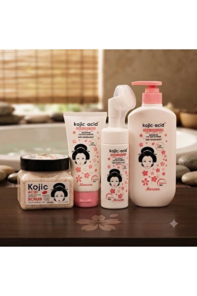 MORVON Japan Sakura Kojic Acid Brightening & Nourishing 4 in 1 Skin Care Set