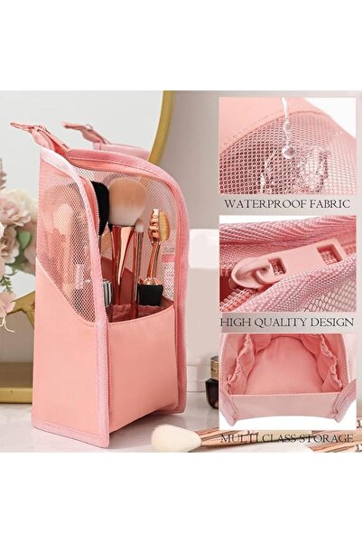 Hannea ® 2 in 1 Travel Makeup Brush Bag Holder Organizer with Zipper, Portabl...