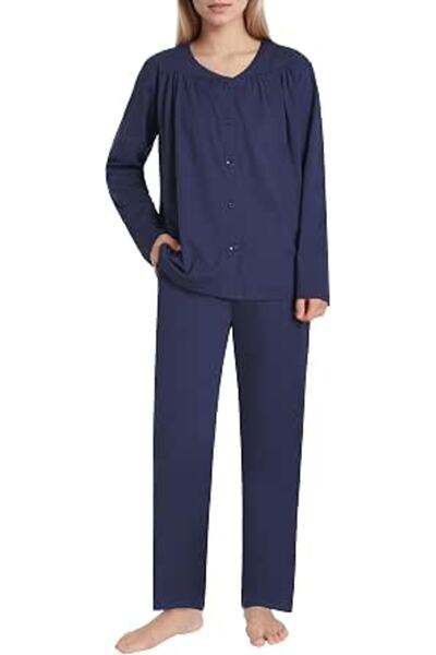 Latuza Women's Cotton Pajamas Set Soft Long Sleeve Button Down Pajama Set