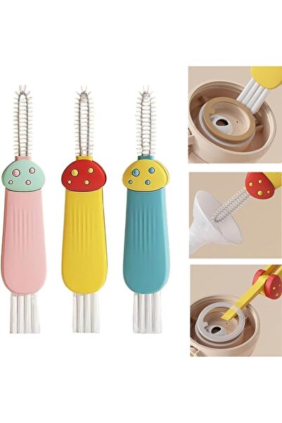 KASTWAVE 3-in-1 Cup Lid Cleaning Brush Set, Multifunctional Portable Brushes ...