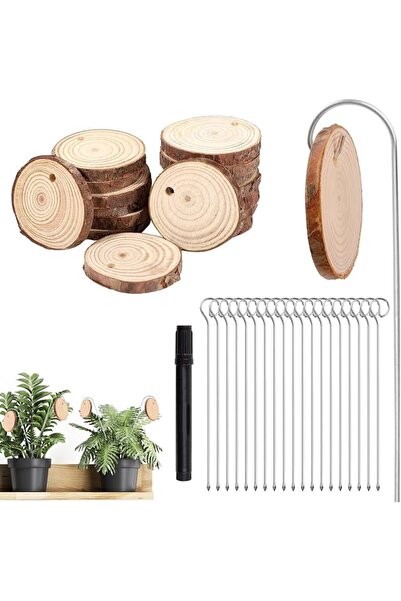 LinJie Wooden Plant Labels,20 Pcs Wooden Plants Label For Outdoor Plants,Wate...