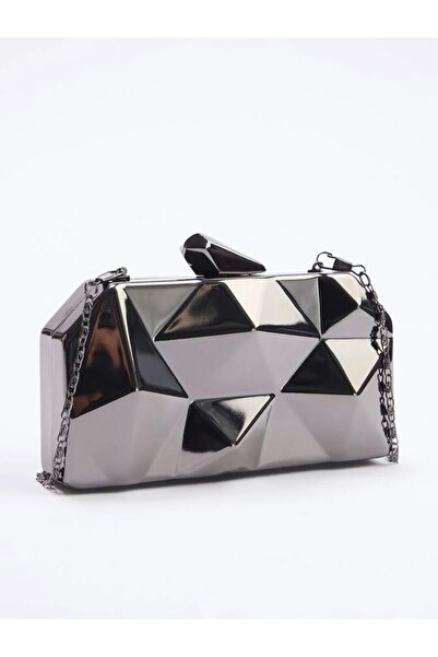 selma demir Metalik Üç Boyutlu Abiye Kadın Şık Mini Boy Clutch El Omuz Çantası