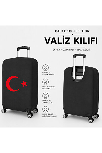 CALKARCOLLECTION Travel Mode6 Printed Black Luggage Cover Suitcase Protector