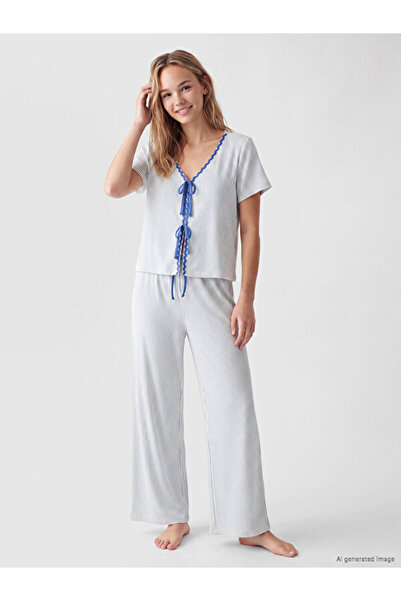 LC Waikiki Quality Pieces from Çelebi Store V Planting Striped Women's Pajama...
