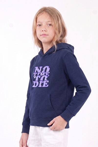 FYK KİDS Girl's Printed Kangaroo Pocket Long Sleeve Hooded Sweatshirt