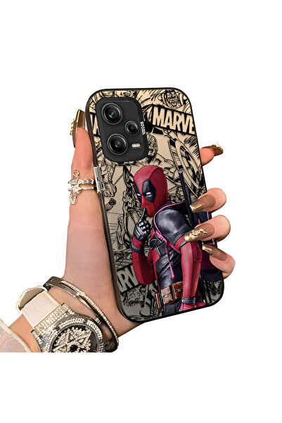 Hontinga Redmi Note 12 Pro 5G Uyumlu Spiderman Desenli Silikon Kenar Sert Ark...
