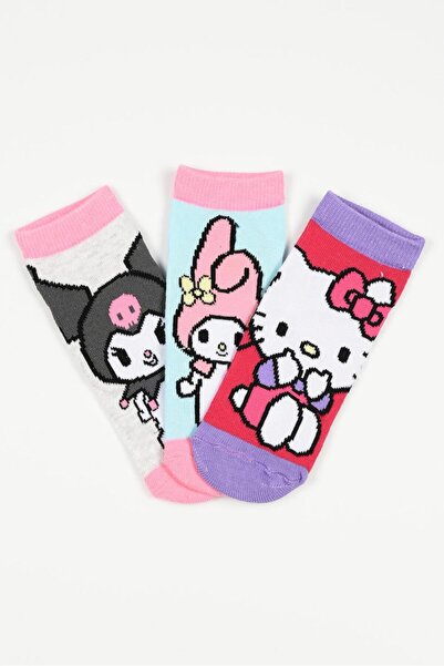 Sun City Fashion Group Σετ 3 ημίκοντες κάλτσες κορίτσι "Hello Kitty & Friends...