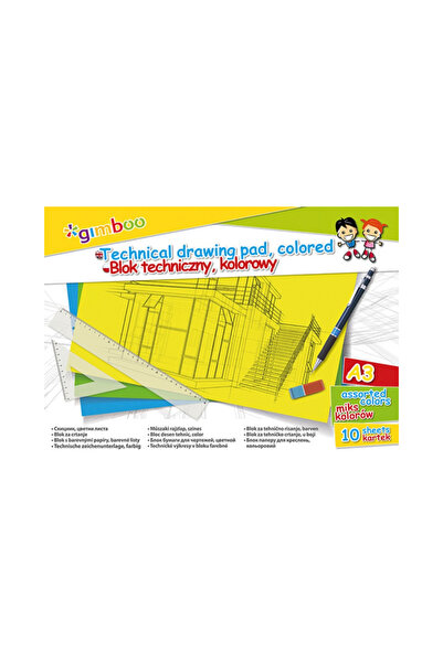 Gimboo A3 Drawing Pad, 10 Sheets - 150Gsm, Cardboard Cover, - Assorted Color ...