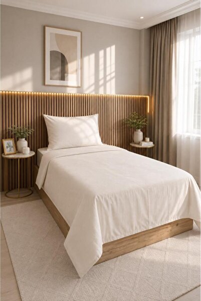 Çeyiz Diyarı Daily Cheap 2 Piece Single Duvet Cover Set 160X200 Beige