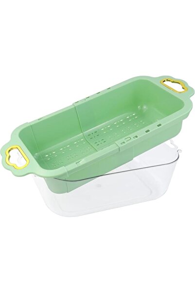 Yelajoy Green Over the Sink Colander, Extendable Kitchen Strainer Basket, Exp...