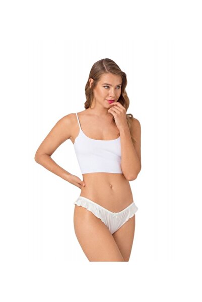 Cottonhill Γυναικείο Σατέν Στρινγκ Λευκό 0127LEY, Χρώμα ΛΕΥΚΟ, Μέγεθος ΕΝΙΑΙΟ...