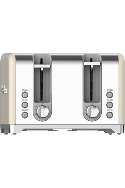 Koolen Limited Line 4-Slice Stainless Steel Toaster, 1860W, Creamy Glossy Surface