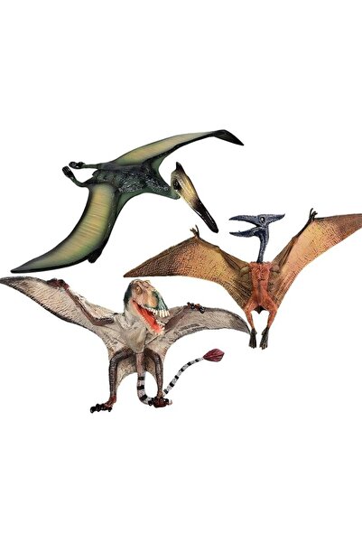 TERRIFI 3Pcs Pterodactyl Action Figures,Pteranodon Prehistoric Flying Reptile...