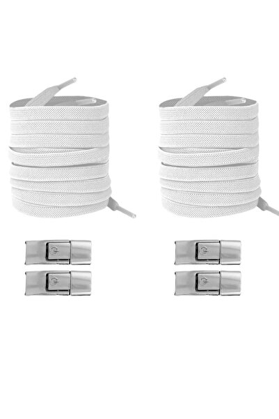 Choice21 white silver 2pairs New Without Ties Elastic Laces No Tie Shoe Laces...