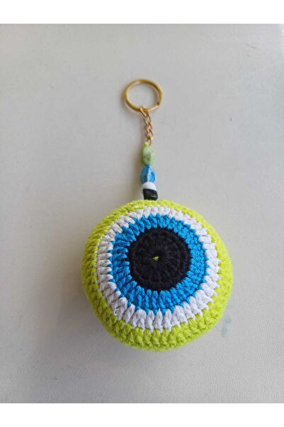 Boho El Örgüsü Makrome Nazar Boncuğu Anahtarlık Çanta Süsü