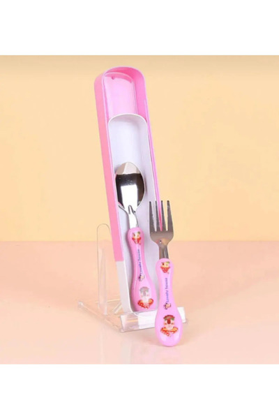 BuNeBox Children's Spoon and Fork with Silicone Handle and Metal Tip - Food S...