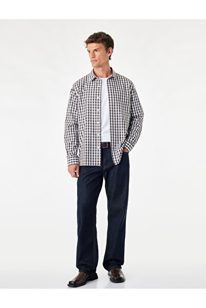 Koton Classic Collar Long Sleeve Regular Fit Gingham Shirt