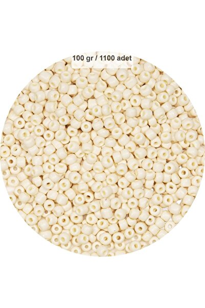 Generic Brand White Color 4 mm Approx 1100Pcs/100 Gram Glass Beads Needlework...
