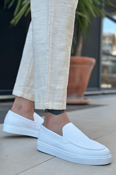 BASOLES Men's White Casual Loafer Shoes Stylish Classic Shoes