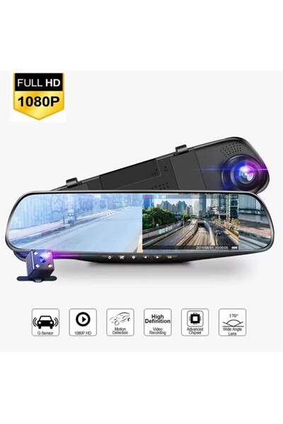 OEM Dual Front-Rear DVR Camera Rearview Mirror, Full HD, G-Sensor