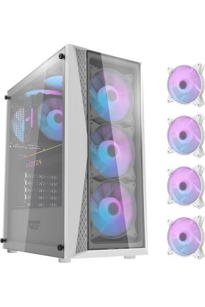 darkFlash DK352 PLUS ATX/MATX/ITX, Gaming PC Case, 4 ARGB Fans, Up to 360mm R...