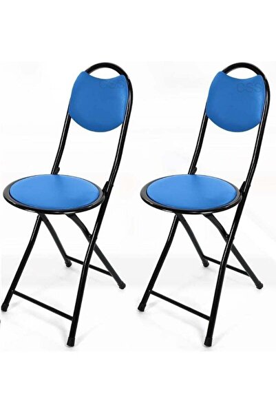 DubaiGallery 2Pcs Set Multi Purpose Folding Chair NU-80040, Durable Black Met...
