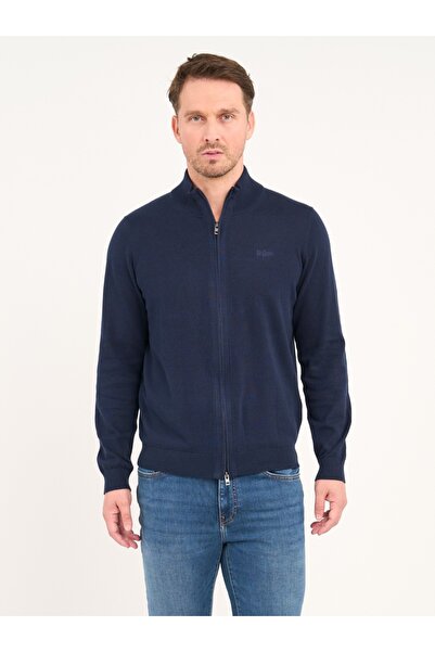 Lee Cooper - Pulover barbat cu fermoar de culoare uniforma