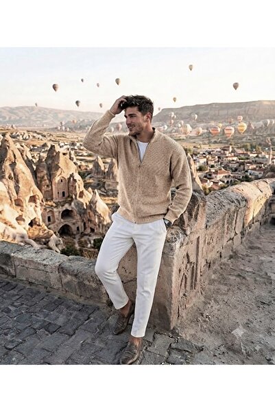 zs zaos fashion ανδρική ζακέτα χειμερινή χοντρή 100% βαμβακερή με ψηλό γιακά ...
