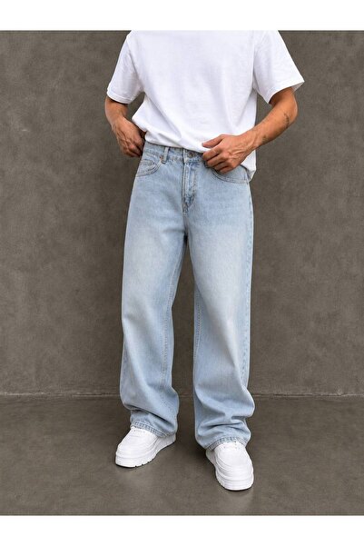 DIRECTIVE JEANS Blugi pentru bărbați, albaștri, largi, cu croială lejeră, TINTLI