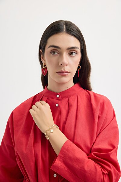 KADRİYE BAŞTÜRK Curved Bracelet Gold