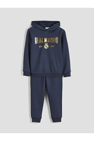 LC Waikiki Hooded Real Madrid Printed Boys' Tracksuit Set