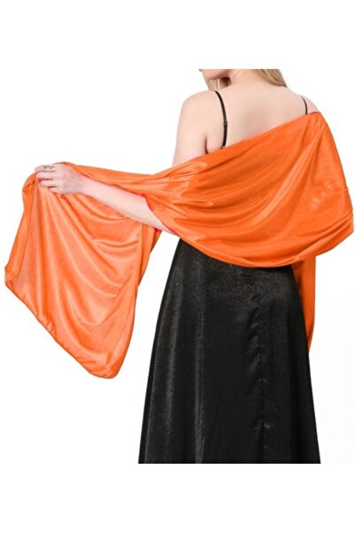 STARSTAR Women's satin shawl apricot pink 65x220cm elegant evening/party.