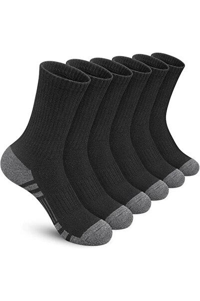 STARSTAR 6-Pair Sports Socks - Men's Shoes Soccer Non-Slip Tennis Black Fitne...