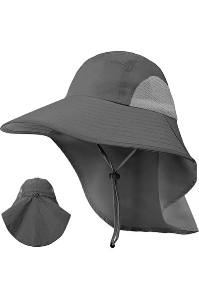 Morvena Picks Pălărie de safari unisex cu protecție pentru gât, căciulă de so...