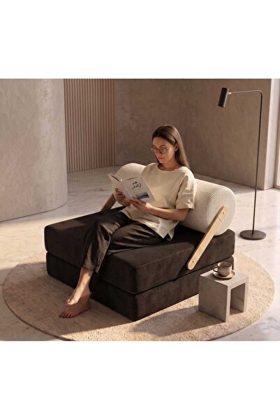 DECHOME 90x90 cm Modüler Sünger Koltuk | Yatak Olabilen, Hareketli Silindir Sırt