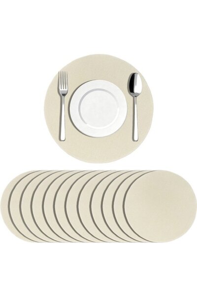 Morvena Picks Un set de 10 suporturi de masă din in (33,5 cm) – perfecte pent...