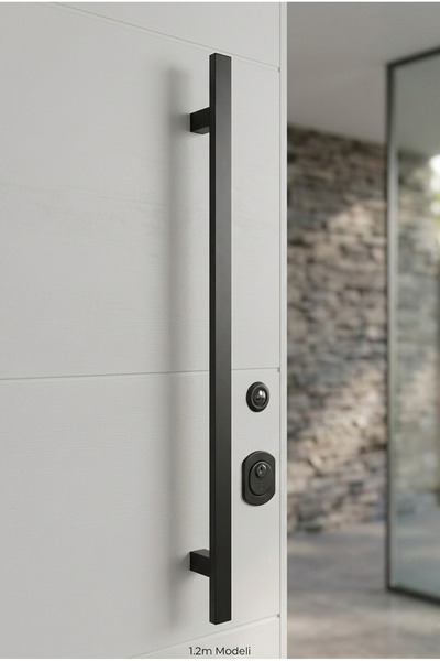BERFİNO Black Door Pull Handle 100 cm Inter-Axle Long Modern Steel Door Handle