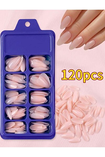Generic Brand 120Pcs/Box Almond Shape Nude Color Nails