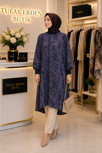 Invee Tree Bark Lyocel Kap 6832 Dark Blue