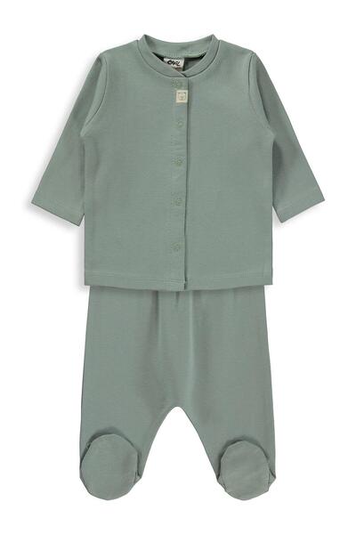 Civil Baby Plain 1-6 Month Pajama Set - Green