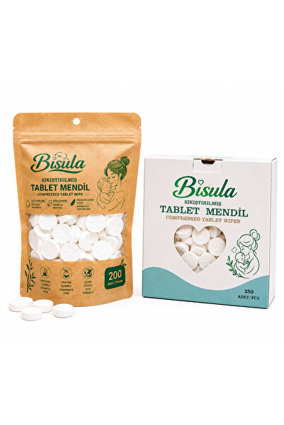 Bisula Compressed Tablet Wipes 450 Pieces (200+250) |   Water-Activated Wipes...