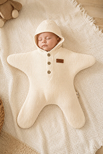 Beniizle Embroidered Hat and Gofre Fabric Star Baby Romper