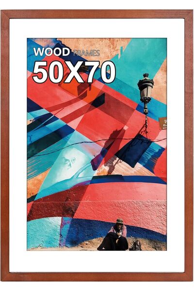 OtherMax Rama pentru Poster Fotografii Lemn Elegantă Solidă Maro 50x70 cm