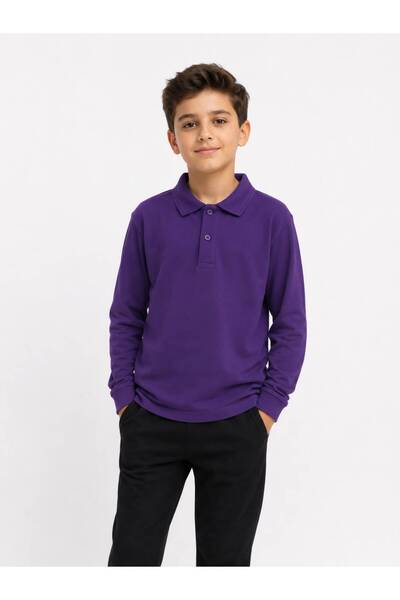 redbug kids Boys Polo Neck Basic Cotton Long Sleeve School T-Shirt